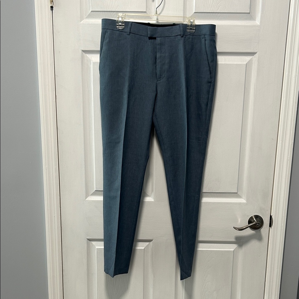 Perry Ellis Portfolio Slim Fit Men's Blue Dress Pants